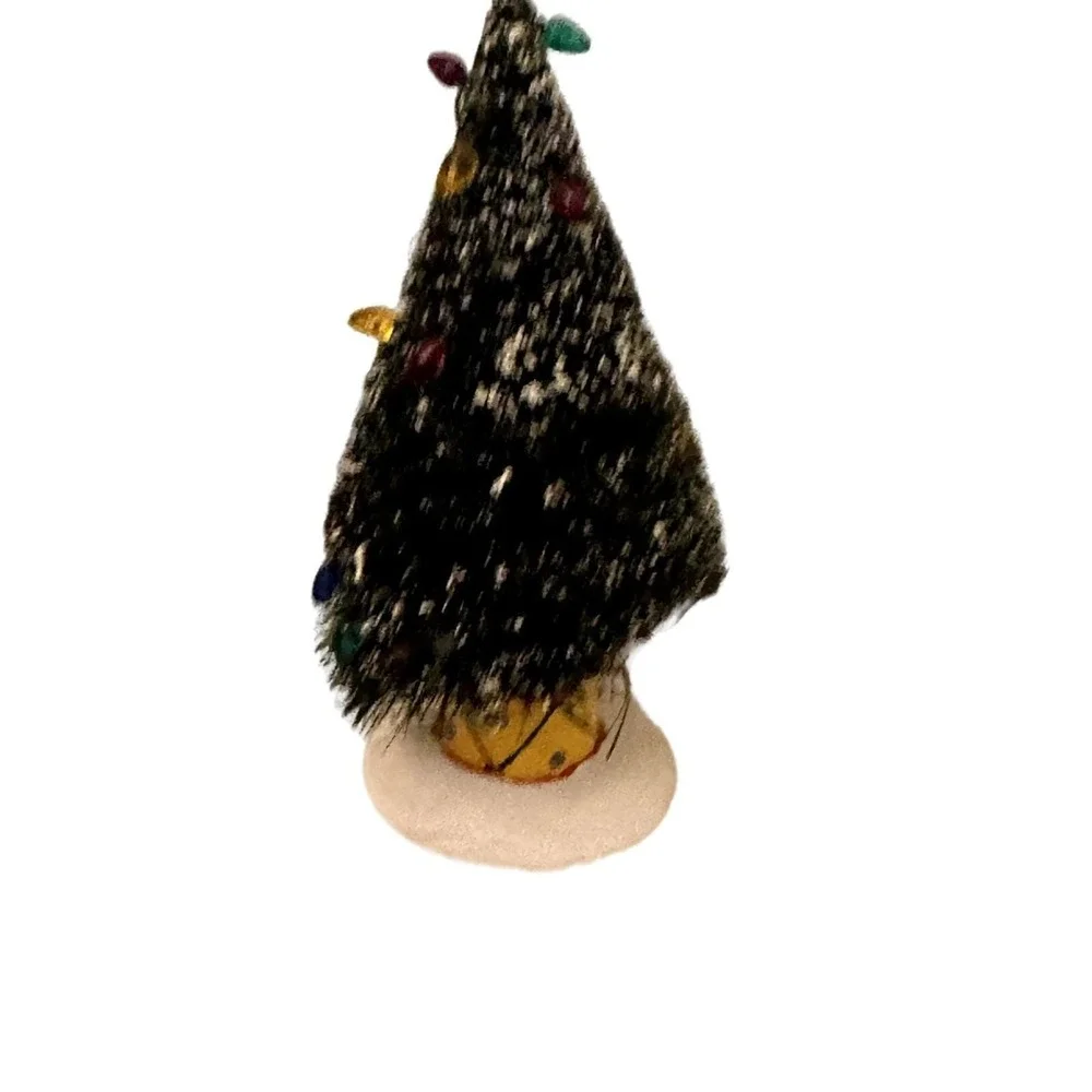 Christmas Village Accessories Multicolor Figurines Set Children Trees Wagon Sled